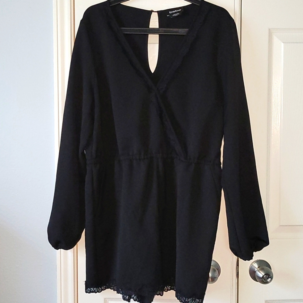 BEBE Lace trimmed romper